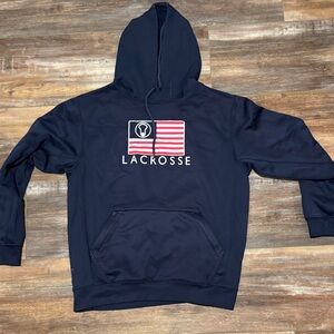 LaCrosse Navy Men's Hoodie with Flag Graphic